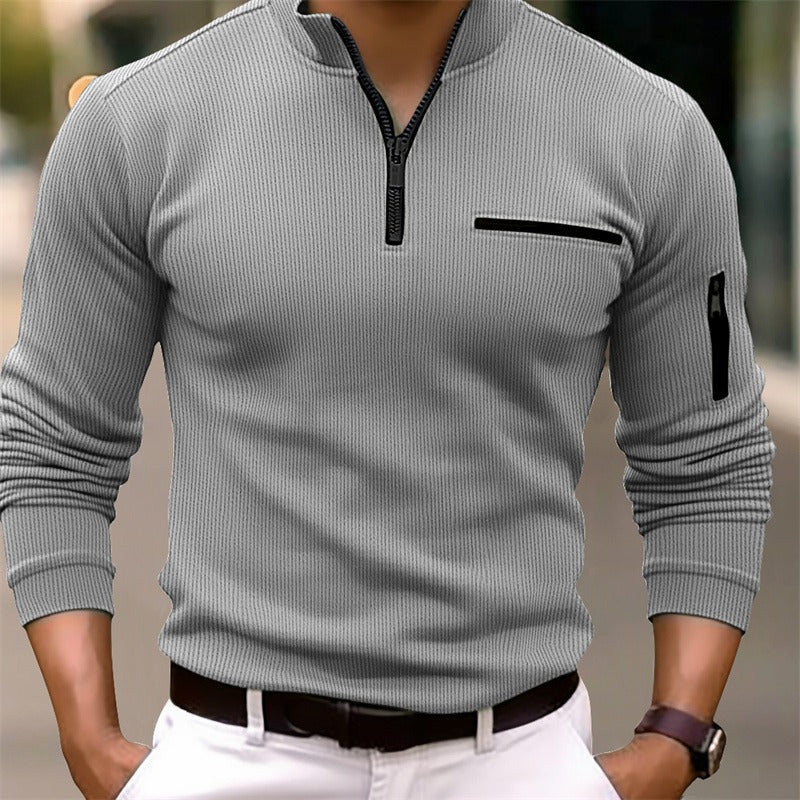 🧥 Men’s Long-Sleeve Zip Shirt – Modern, masculine & stylish