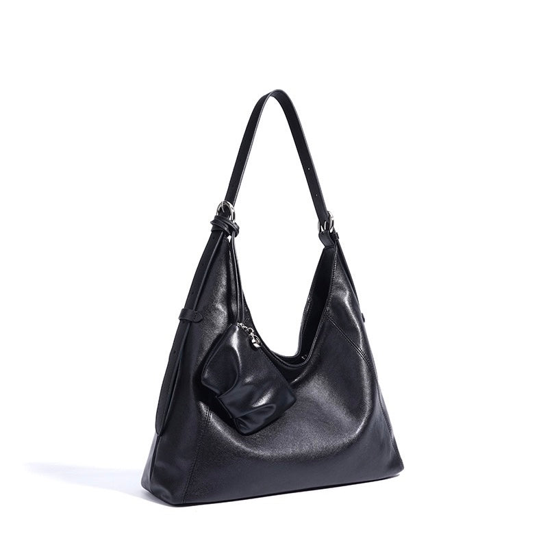 Women’s Genuine Leather Minimalist Slouchy Shoulder Bag