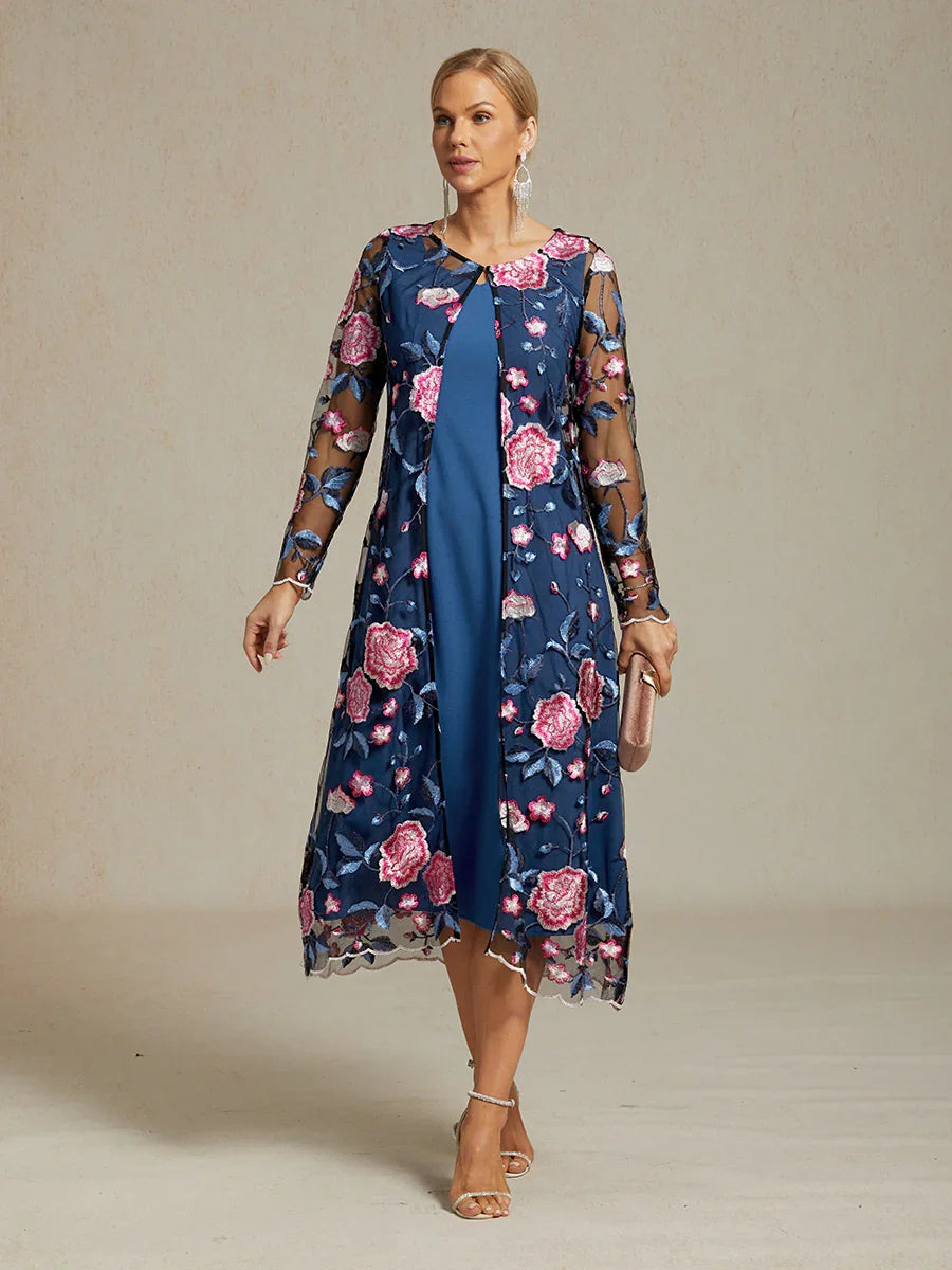 Long Floral Embroidered Lace Jacket