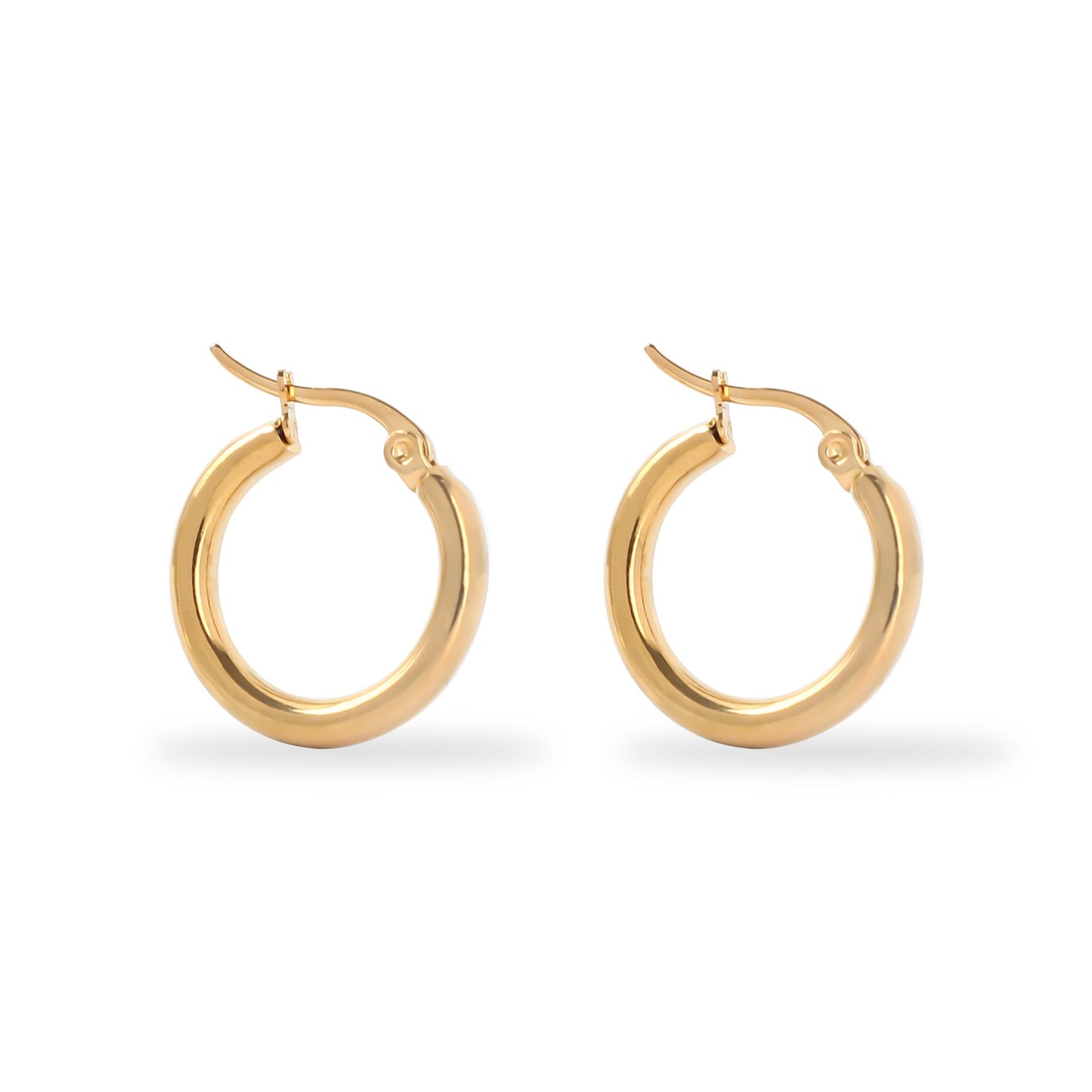 Polished Silver Classic Hoop Earrings - LEESTIA