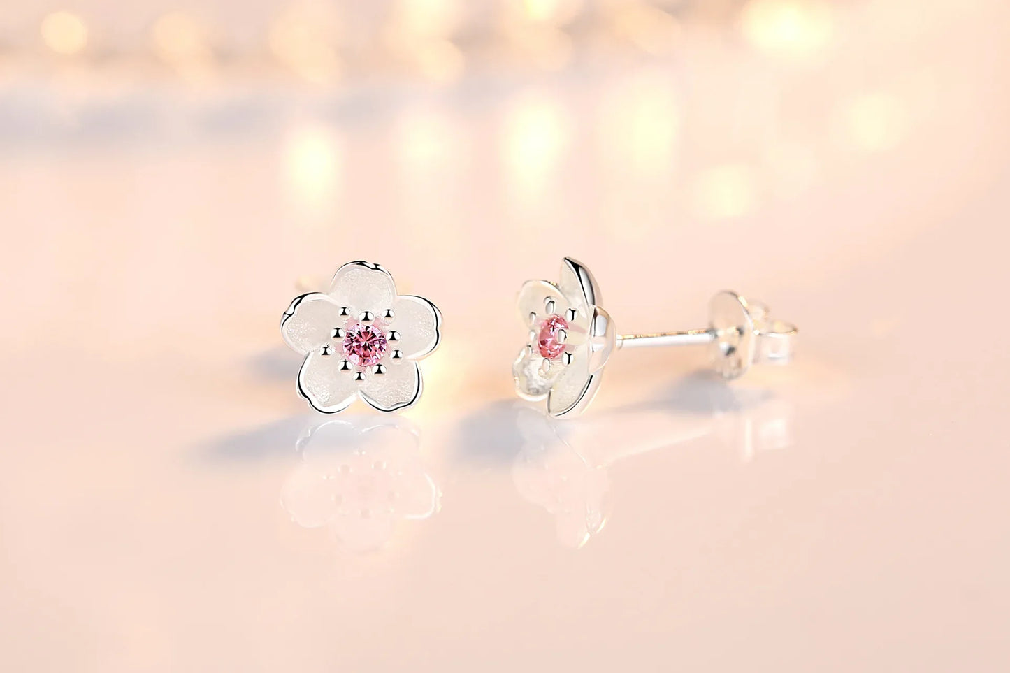 Zircon Flower Stud Earrings - LEESTIA