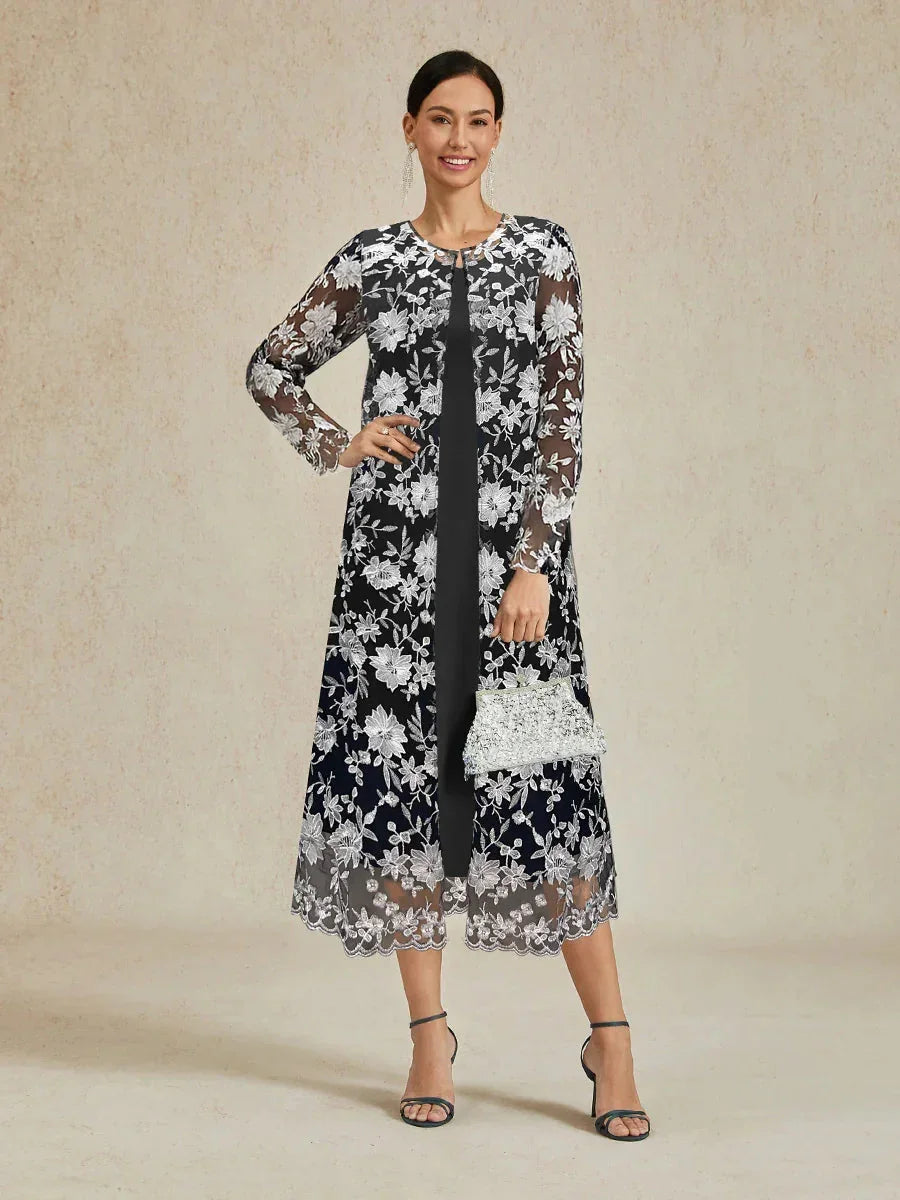 Long Floral Embroidered Lace Jacket
