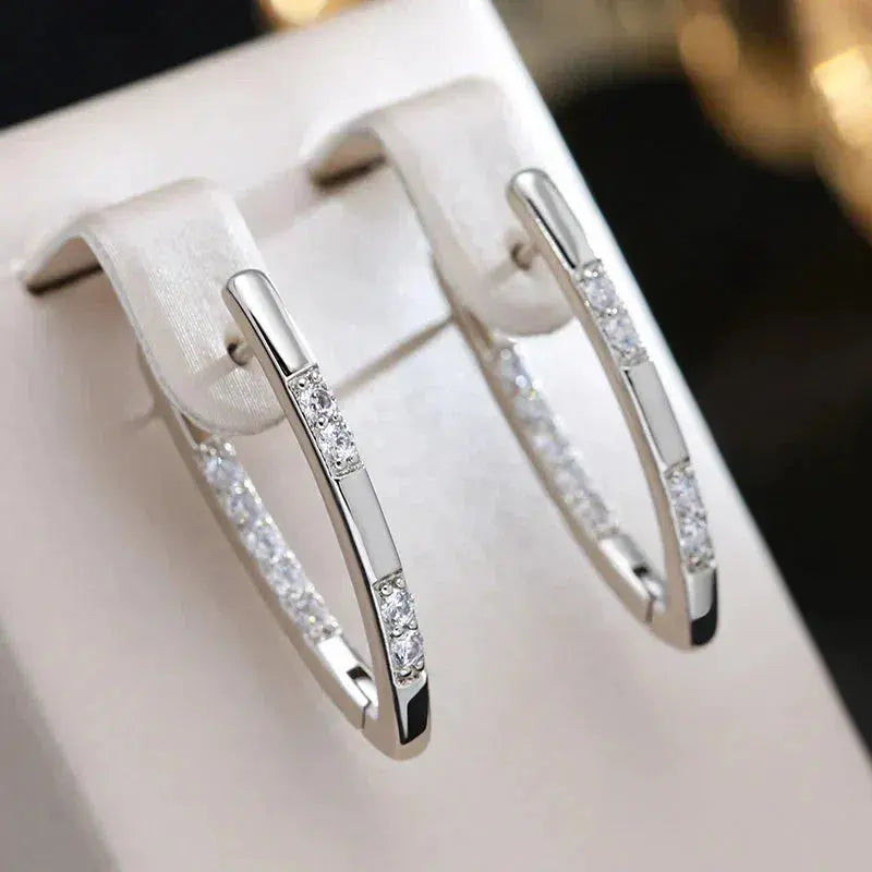 Sophisticated Earrings with Zirconia Stones - LEESTIA
