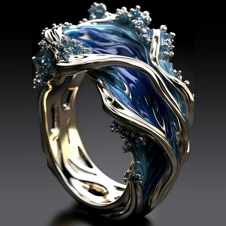 Classic Golden Ocean Wave Ring - LEESTIA