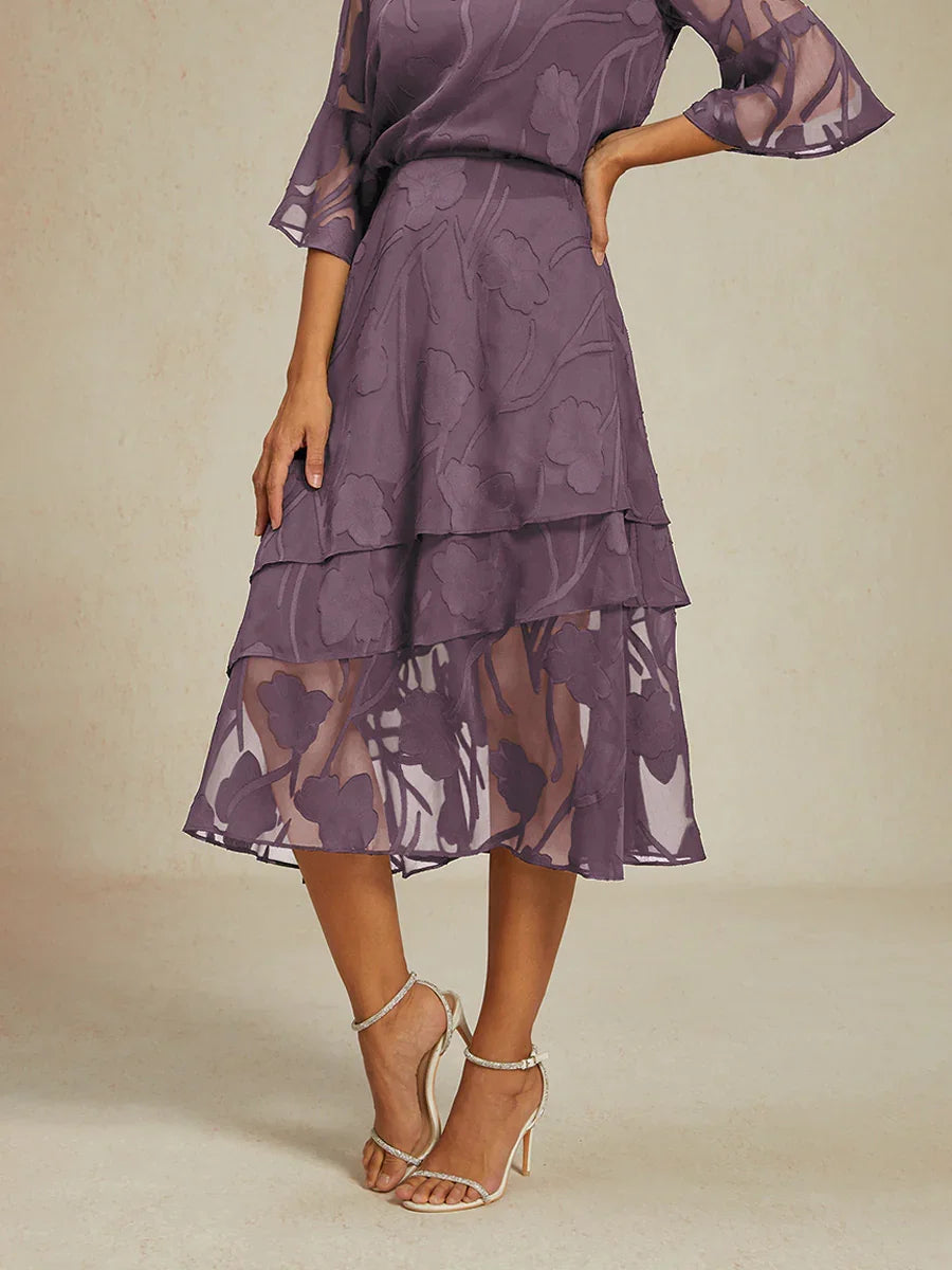 Floral Chiffon Midi Skirt