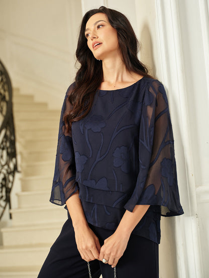 Chiffon Floral Layered Blouse