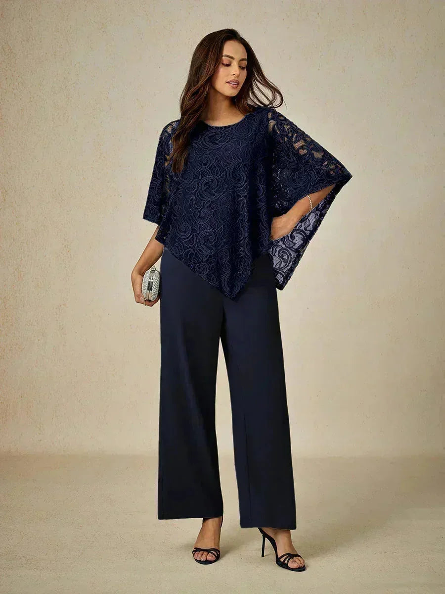 Elegant Lace Batwing Sleeve Top
