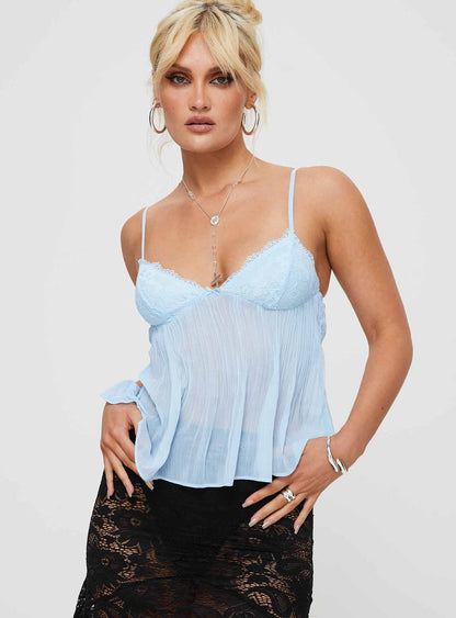 ARIA | Lace Pleated Top