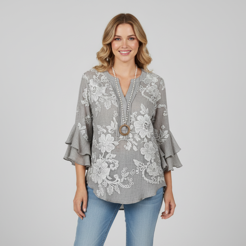 Vintage Floral Print Blouse