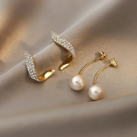 Chic Gold Pearl Drop Earrings - LEESTIA
