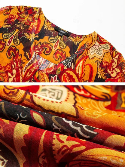 Elegant Boho Chiffon Ruffle Sleeve Blouse