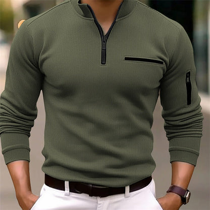 🧥 Men’s Long-Sleeve Zip Shirt – Modern, masculine & stylish