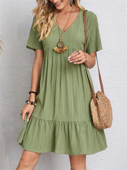 Vintage V-neck Dress for Women