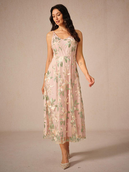 Embroidered Lace Chiffon Dress Set