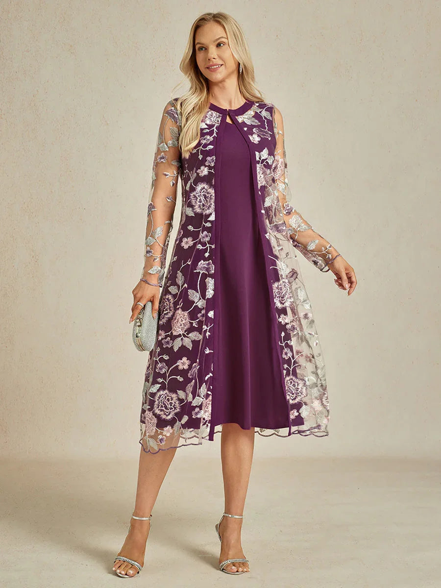 Long Floral Embroidered Lace Jacket