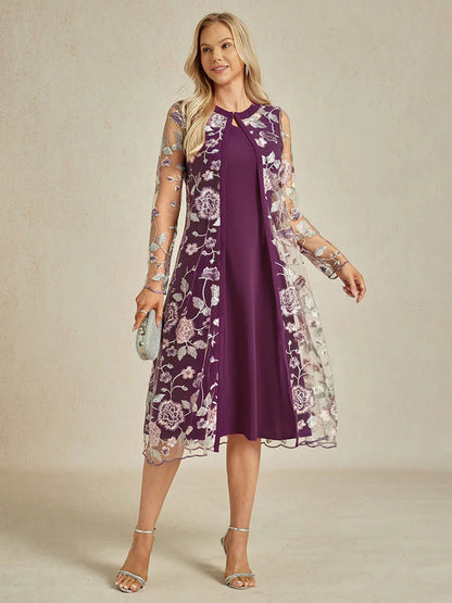 Long Floral Embroidered Lace Jacket