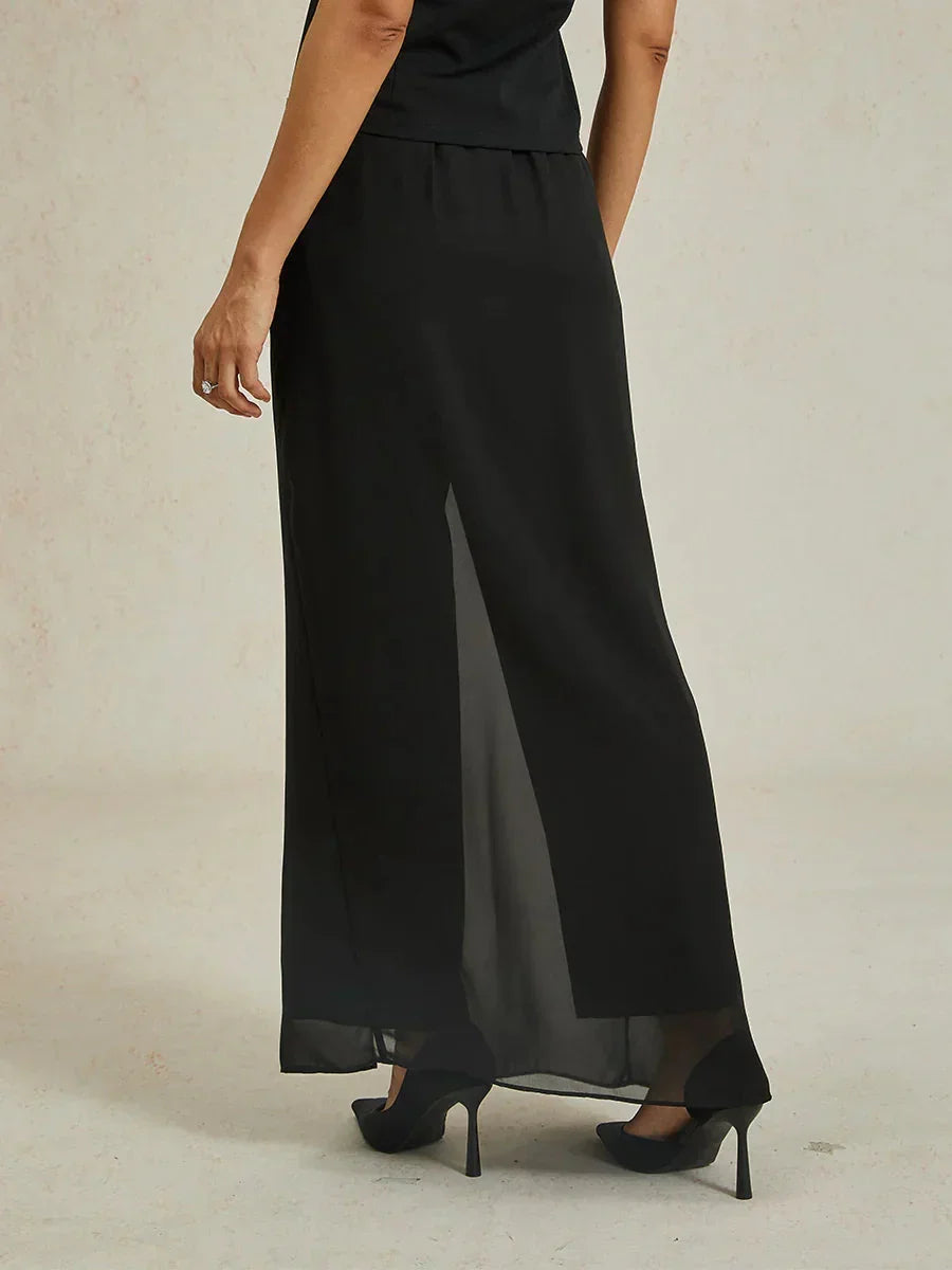 Stylish Skirt and Stretch Pant Combination Bottom