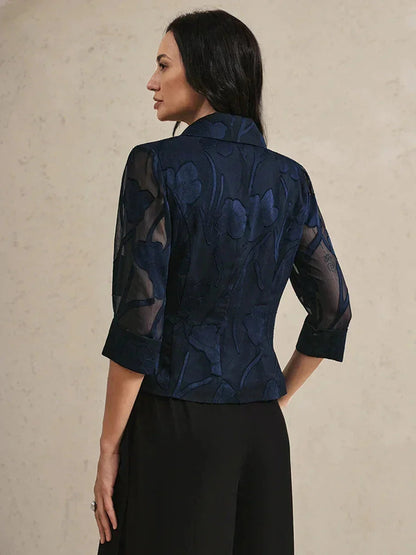 Elegant Floral Chiffon Blouse