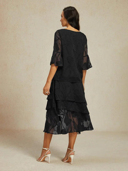 Dressy Chiffon Asymmetric Hem Blouse