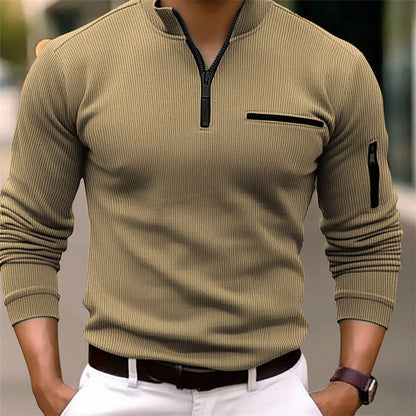 🧥 Men’s Long-Sleeve Zip Shirt – Modern, masculine & stylish