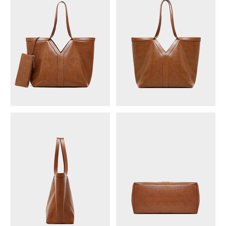 Korean Style Autumn Genuine Leather Tote Bag
