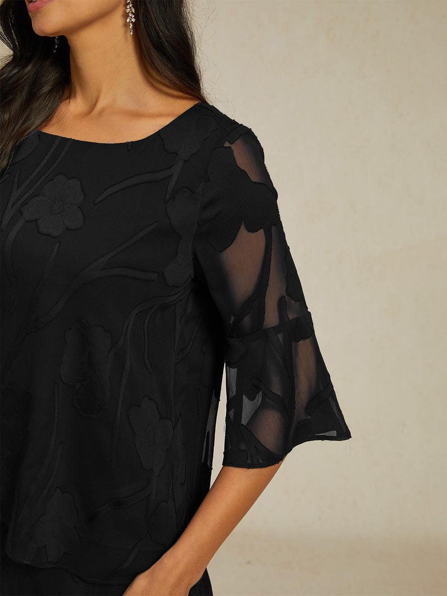 Dressy Chiffon Asymmetric Hem Blouse