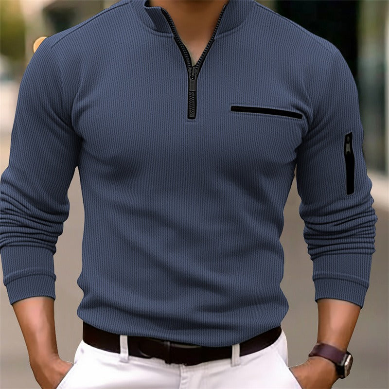 🧥 Men’s Long-Sleeve Zip Shirt – Modern, masculine & stylish