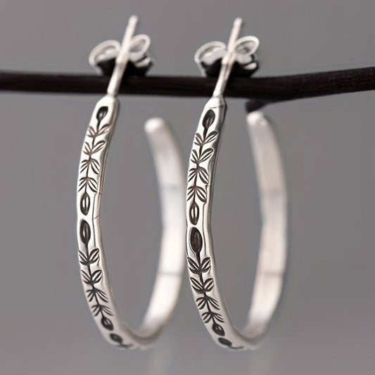 Unique Silvery Hoop Earrings - LEESTIA