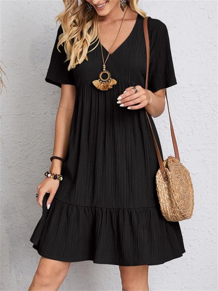 Vintage V-neck Dress for Women
