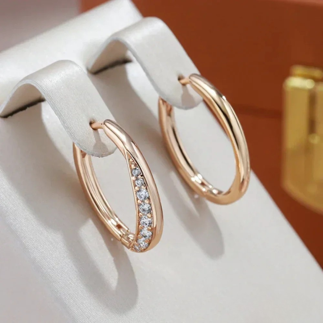 Chic Golden Hoop Earrings - LEESTIA
