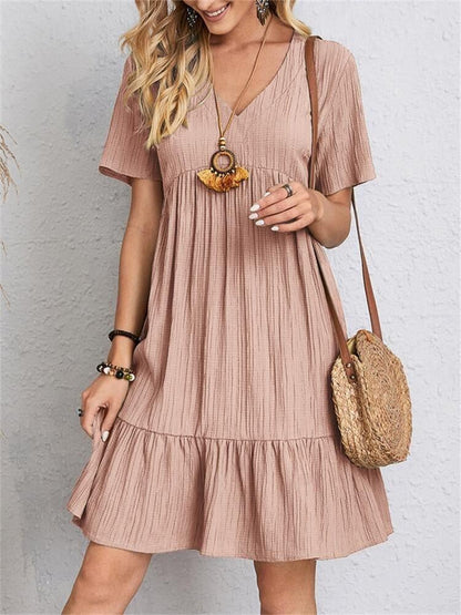 Vintage V-neck Dress for Women
