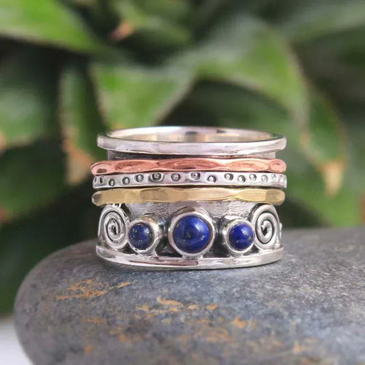 Sapphire Bohemian Meditation Ring