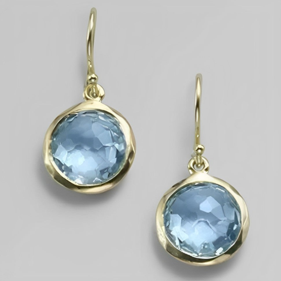 Chic Blue Crystal Earrings - LEESTIA