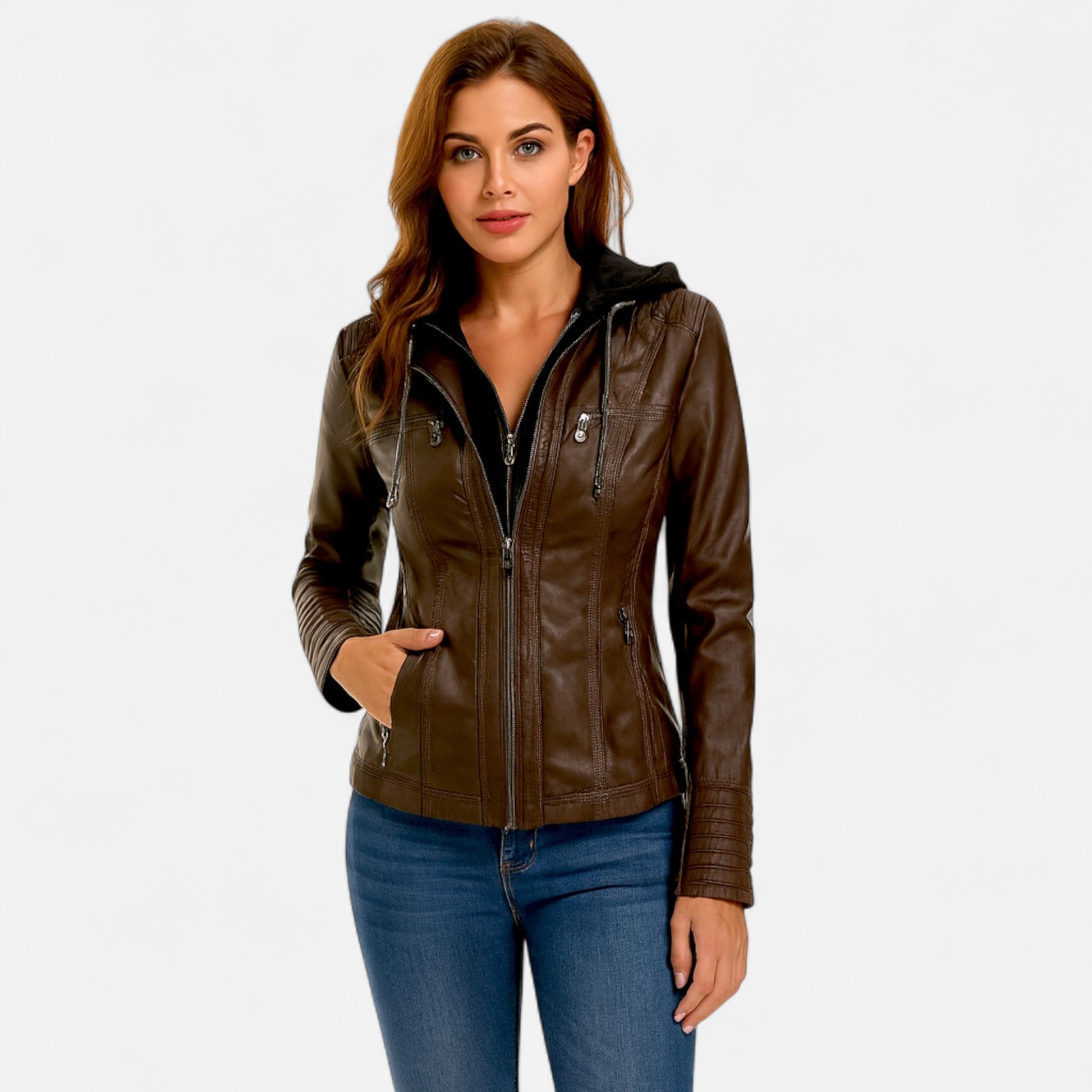 Ancient World | Women's Leather Jacket – Timeless Elegance, Refined Touch