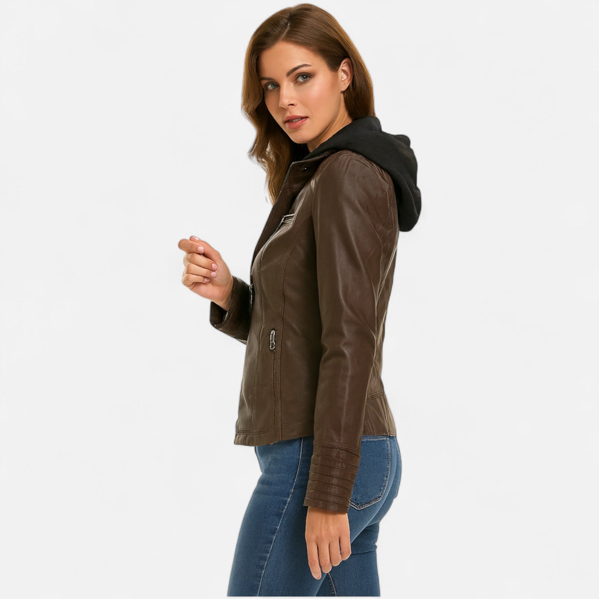 Ancient World | Women's Leather Jacket – Timeless Elegance, Refined Touch