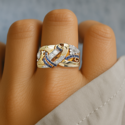 Gold Vintage Zirconia Ring - LEESTIA