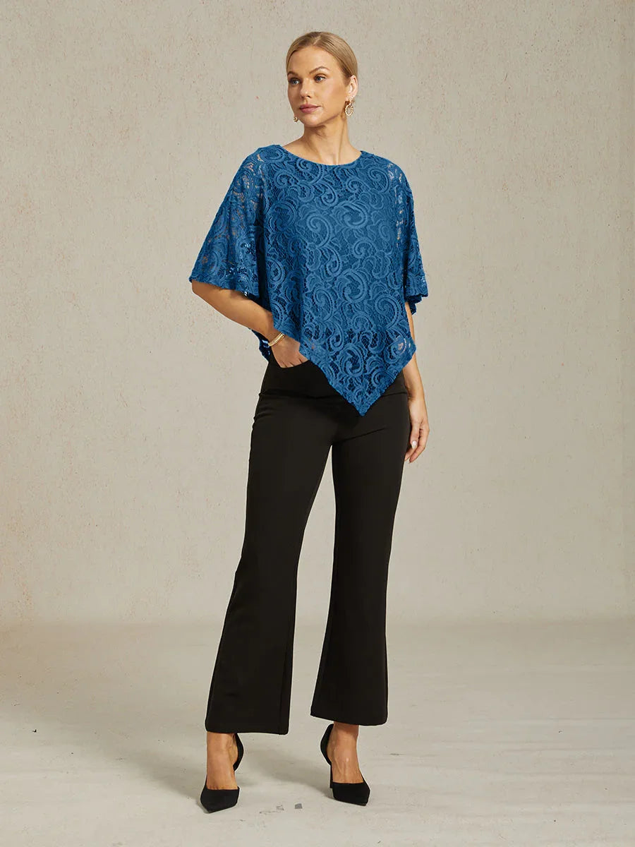Elegant Lace Batwing Sleeve Top