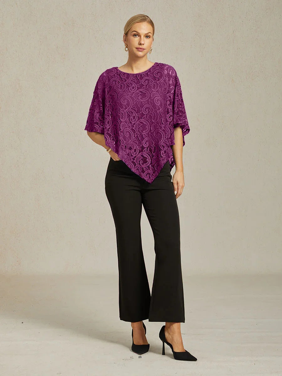 Elegant Lace Batwing Sleeve Top