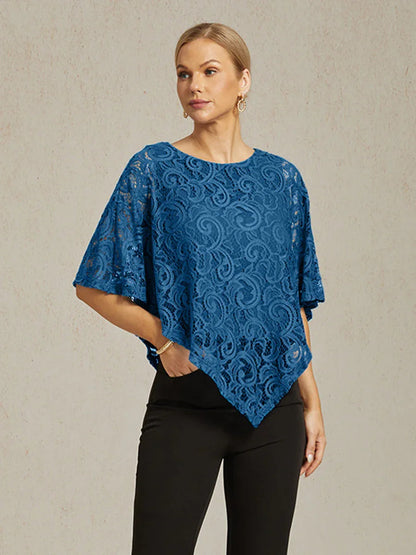 Elegant Lace Batwing Sleeve Top