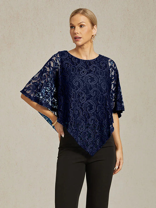 Elegant Lace Batwing Sleeve Top