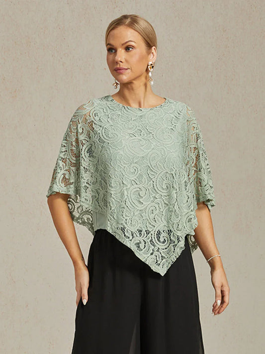 Elegant Lace Batwing Sleeve Top