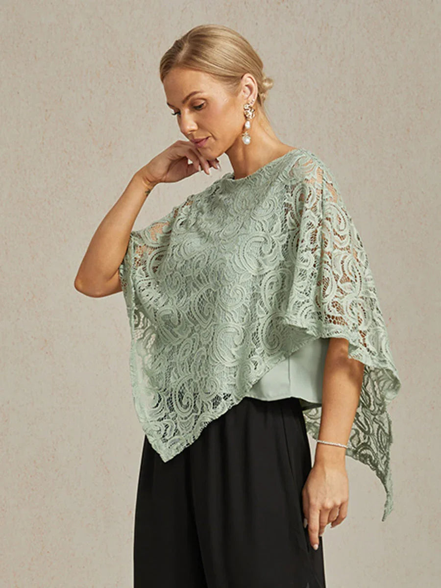Elegant Lace Batwing Sleeve Top