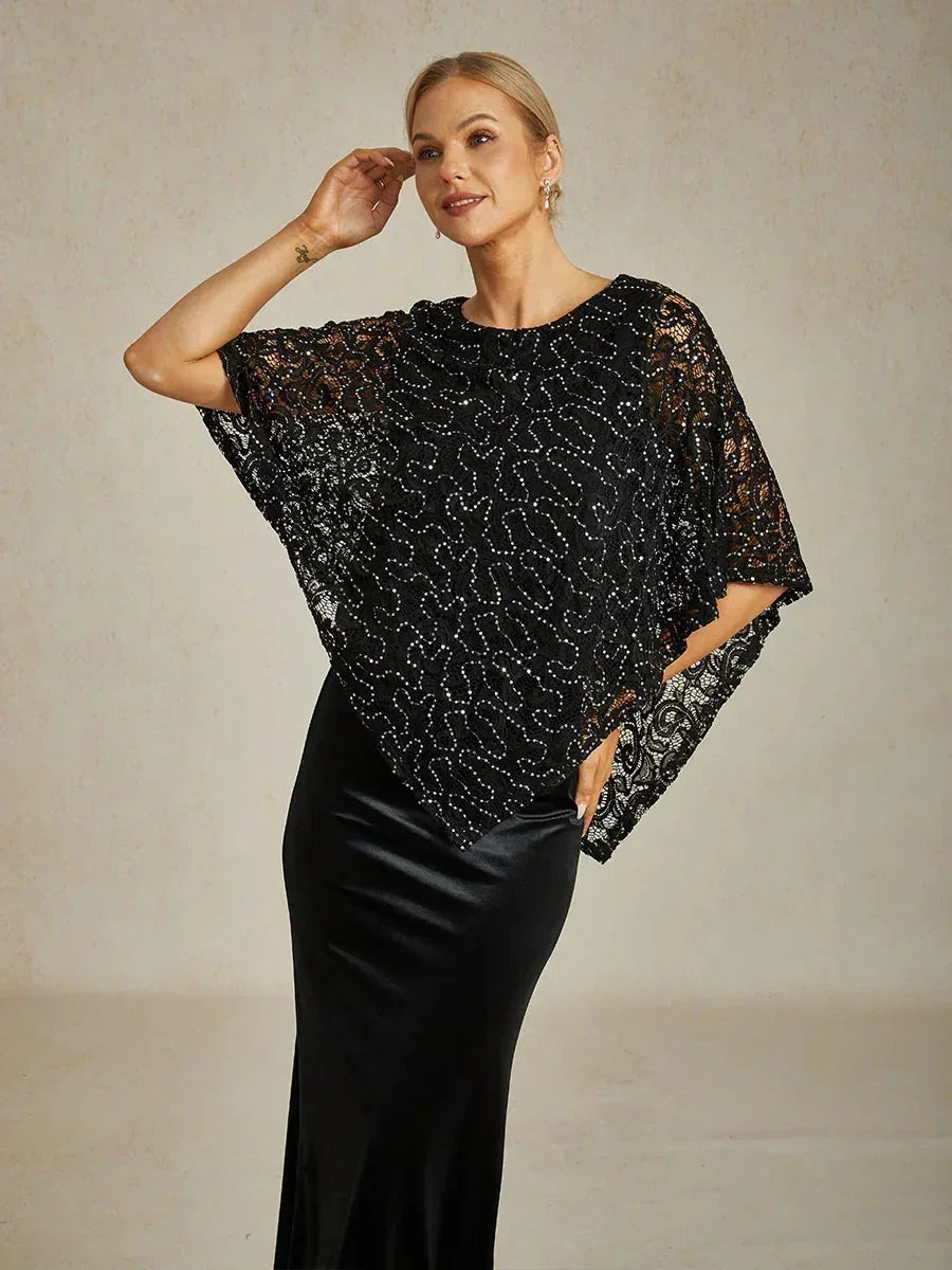Elegant Lace Batwing Sleeve Top