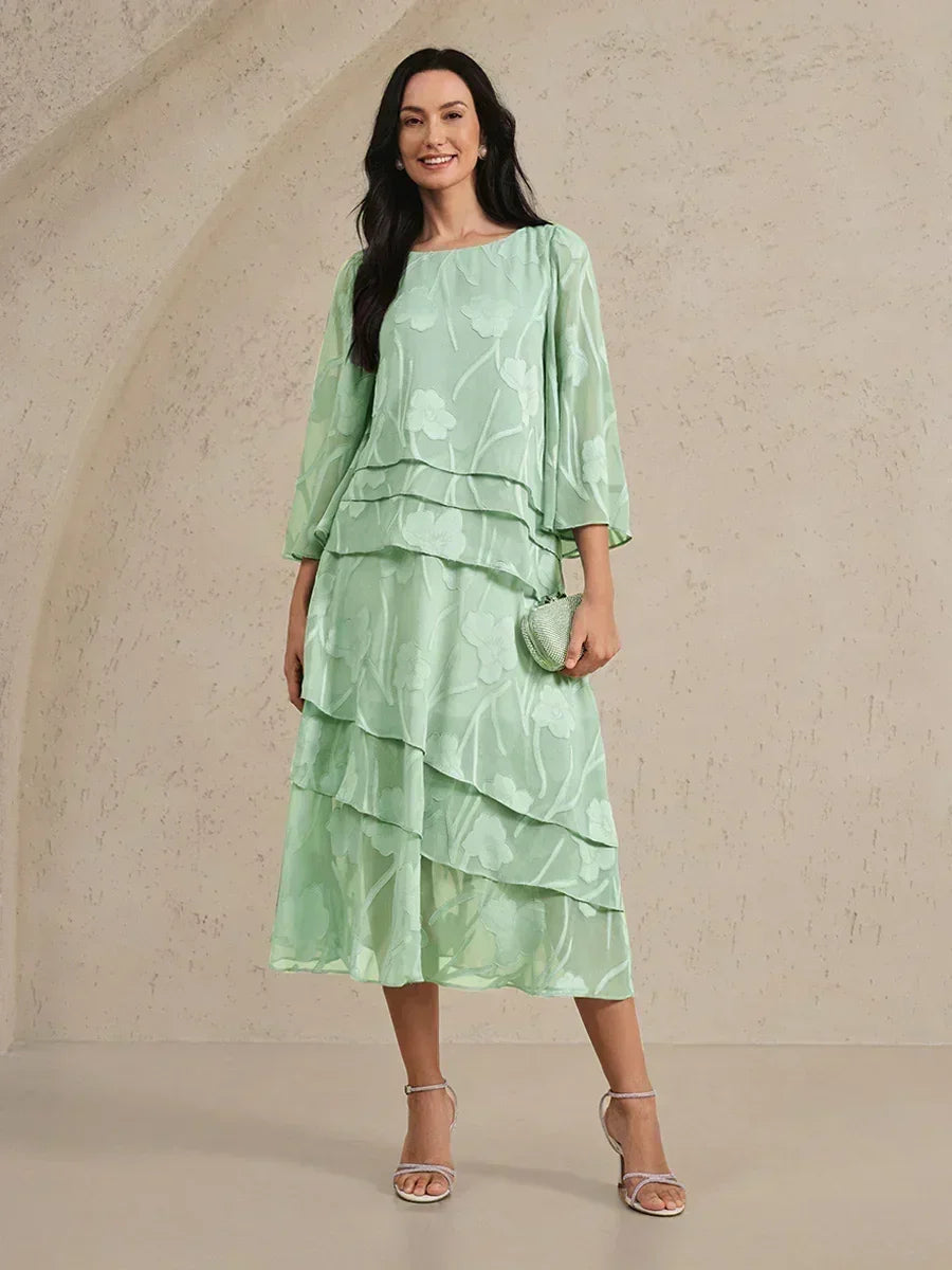 Floral Chiffon Midi Skirt