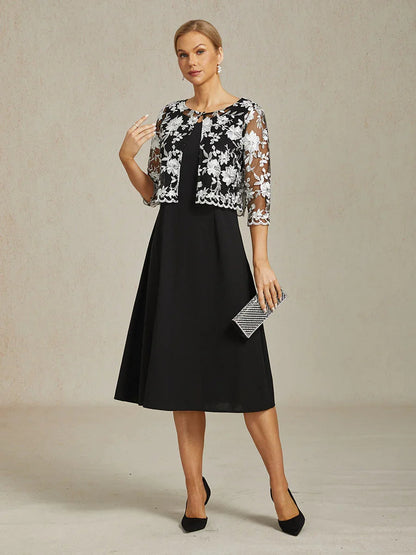 Floral Embroidered Lace Jacket With Scallop Detail