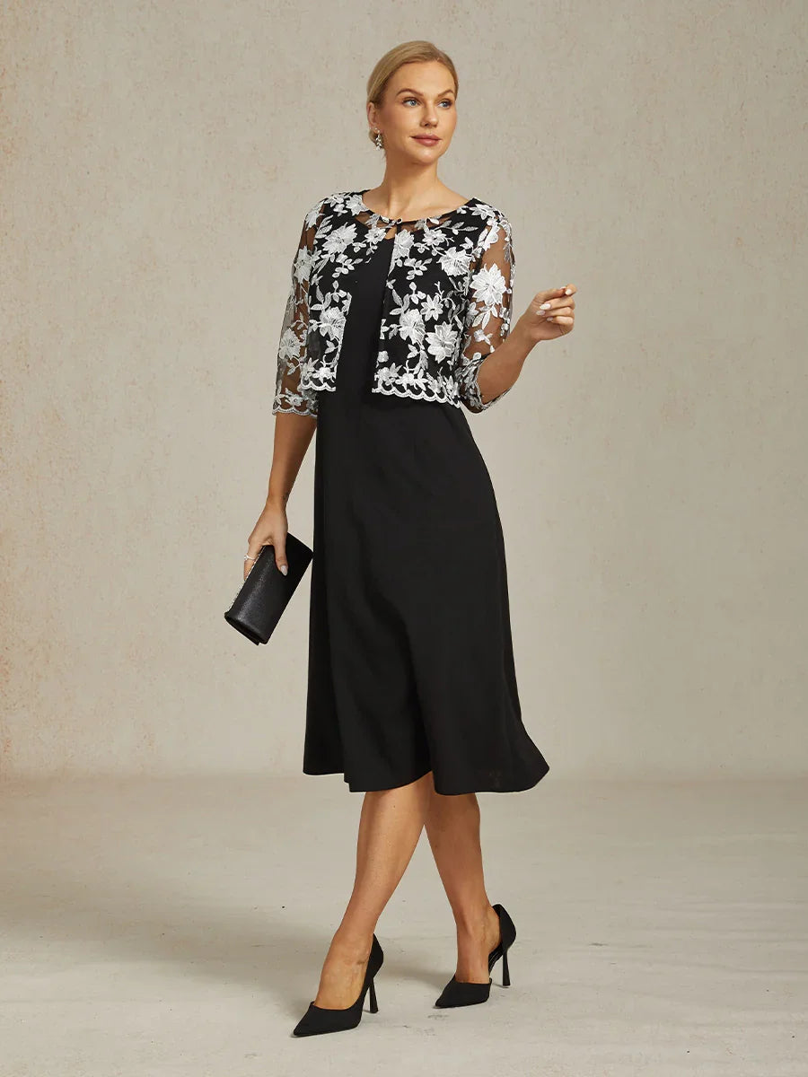 Floral Embroidered Lace Jacket With Scallop Detail