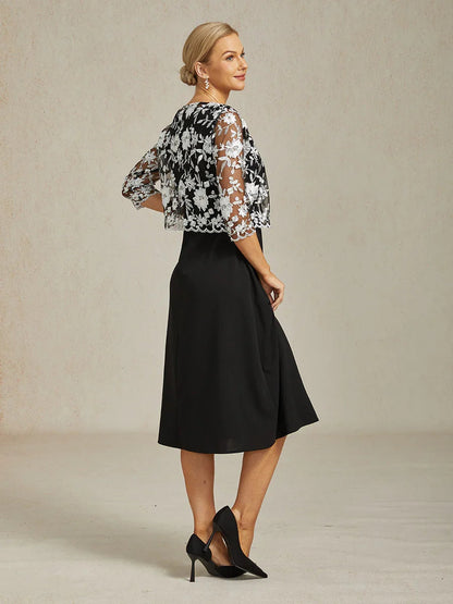 Floral Embroidered Lace Jacket With Scallop Detail