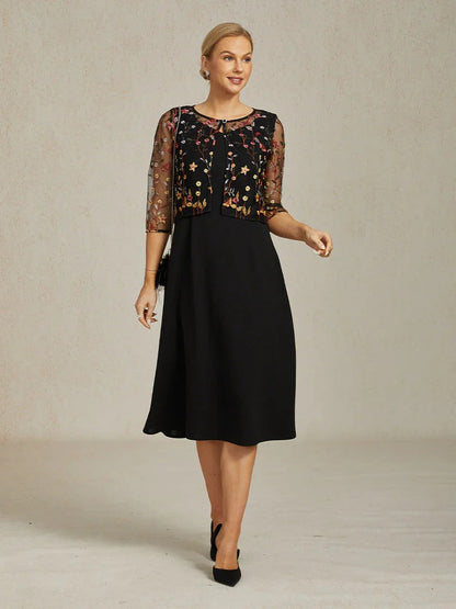 Floral Embroidered Lace Jacket with Rhinestone Clasp