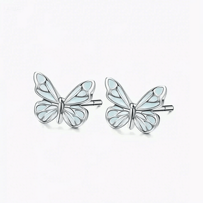 Luminous Dream Blue Butterfly Earrings