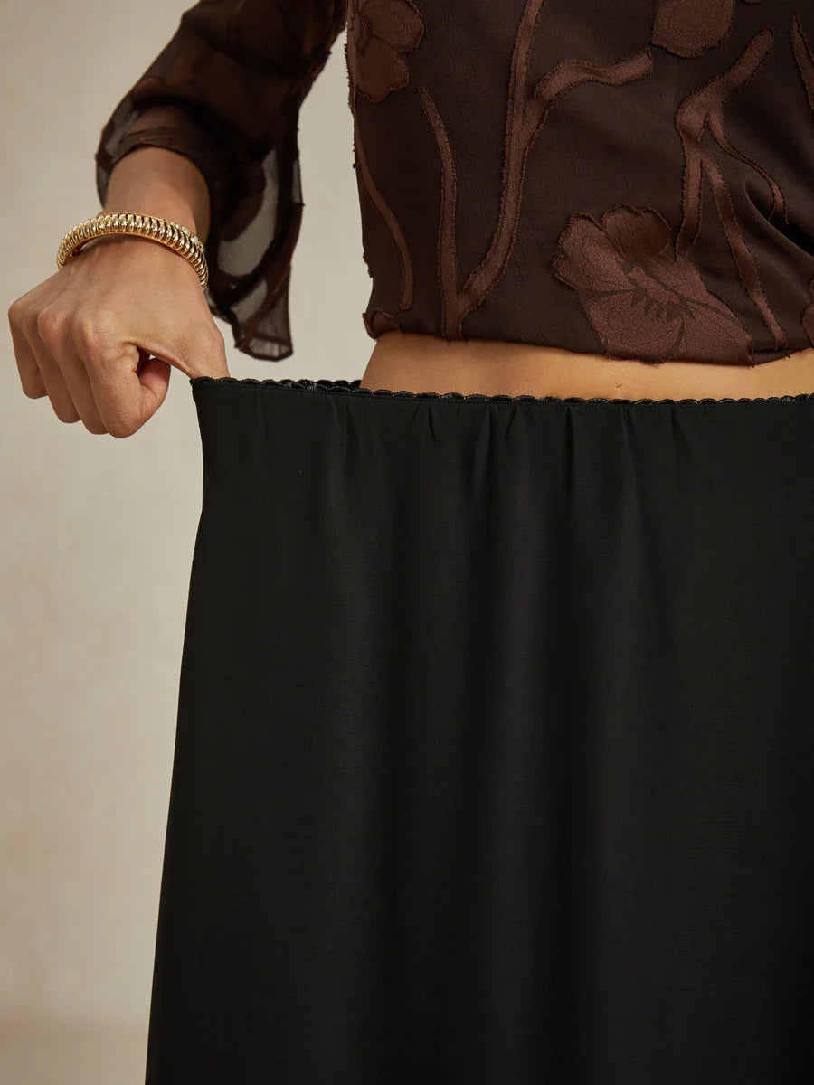 High-Low Overlay Chiffon Skirt with Lining